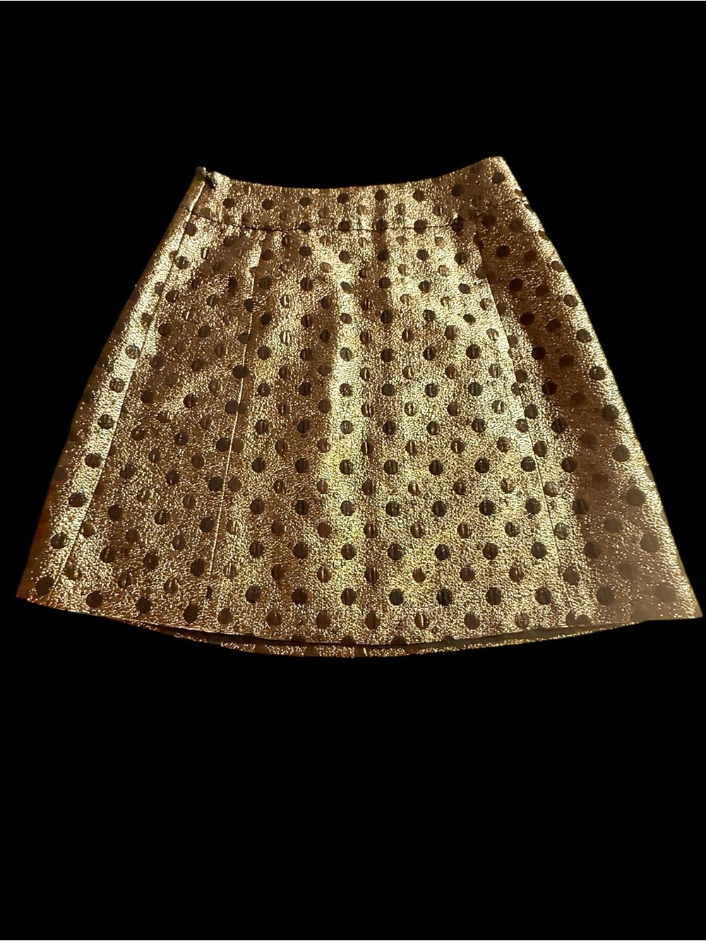 Tibi Gold Metallic Polka Dot Mini Skirt